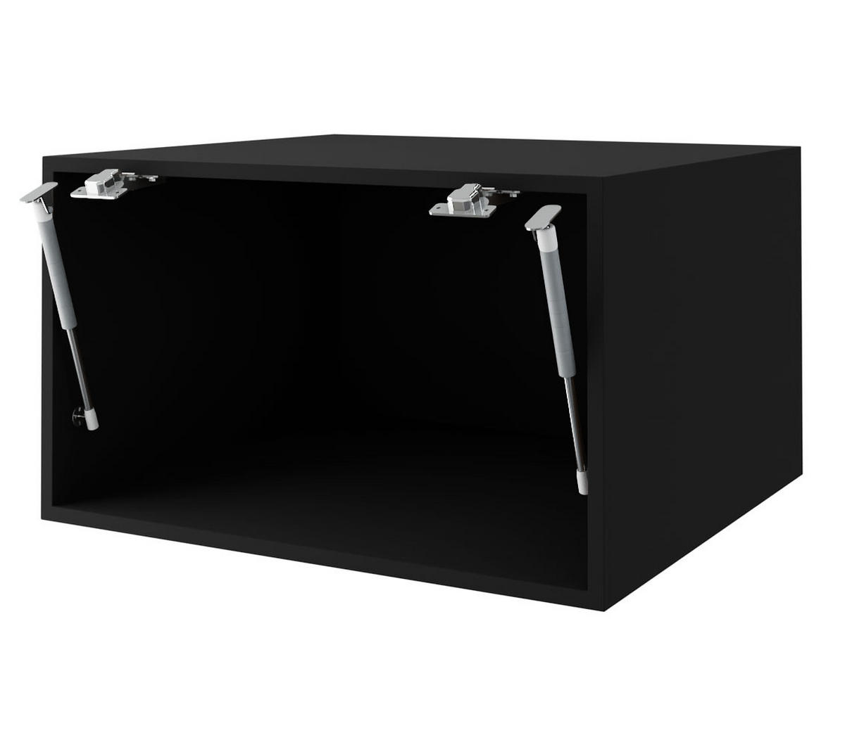 AUFSATZSCHRANK Essen W6B/50 Schwarz Hochglanz / Schwarz Matt 50 / 59 / 36cm - Schwarz Hochglanz/Schwarz, Holz/Holzwerkstoff (50/36/59cm) - Feldmann-Wohnen