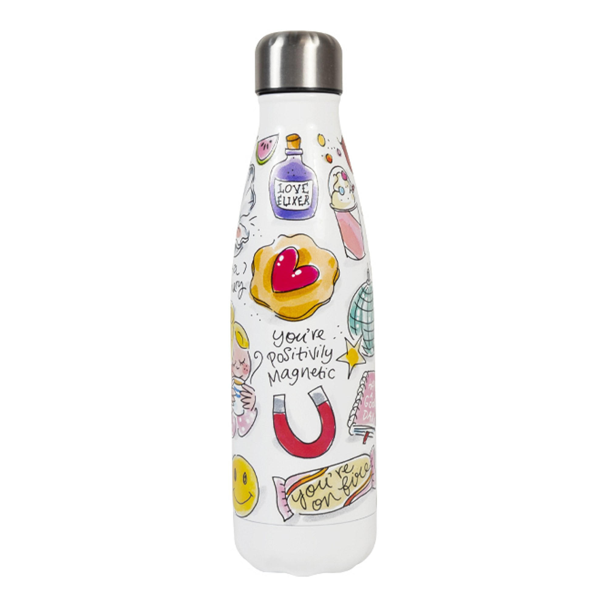THERMOSFLASCHE Glückliche Stunde in Bunt - 500 ml - Multicolor, Metall (0.5L) - Blond Amsterdam