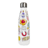 THERMOSFLASCHE Glückliche Stunde in Bunt - 500 ml - Multicolor, Metall (0.5L) - Blond Amsterdam
