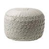 SAMT-POUF Grace grau, plissiert in Flechtoptik, 50/50/35 cm - Grau, Textil (50/35/50cm) - Homescapes