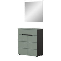 GARDEROBE-SET Salbei und grau, Garderobe 2-teilig, 80 x 190 cm, Soft-Close - Salbeigrün/Dunkelgrau, Holzwerkstoff/Kunststoff (80/190/37cm) - Inn.Furn