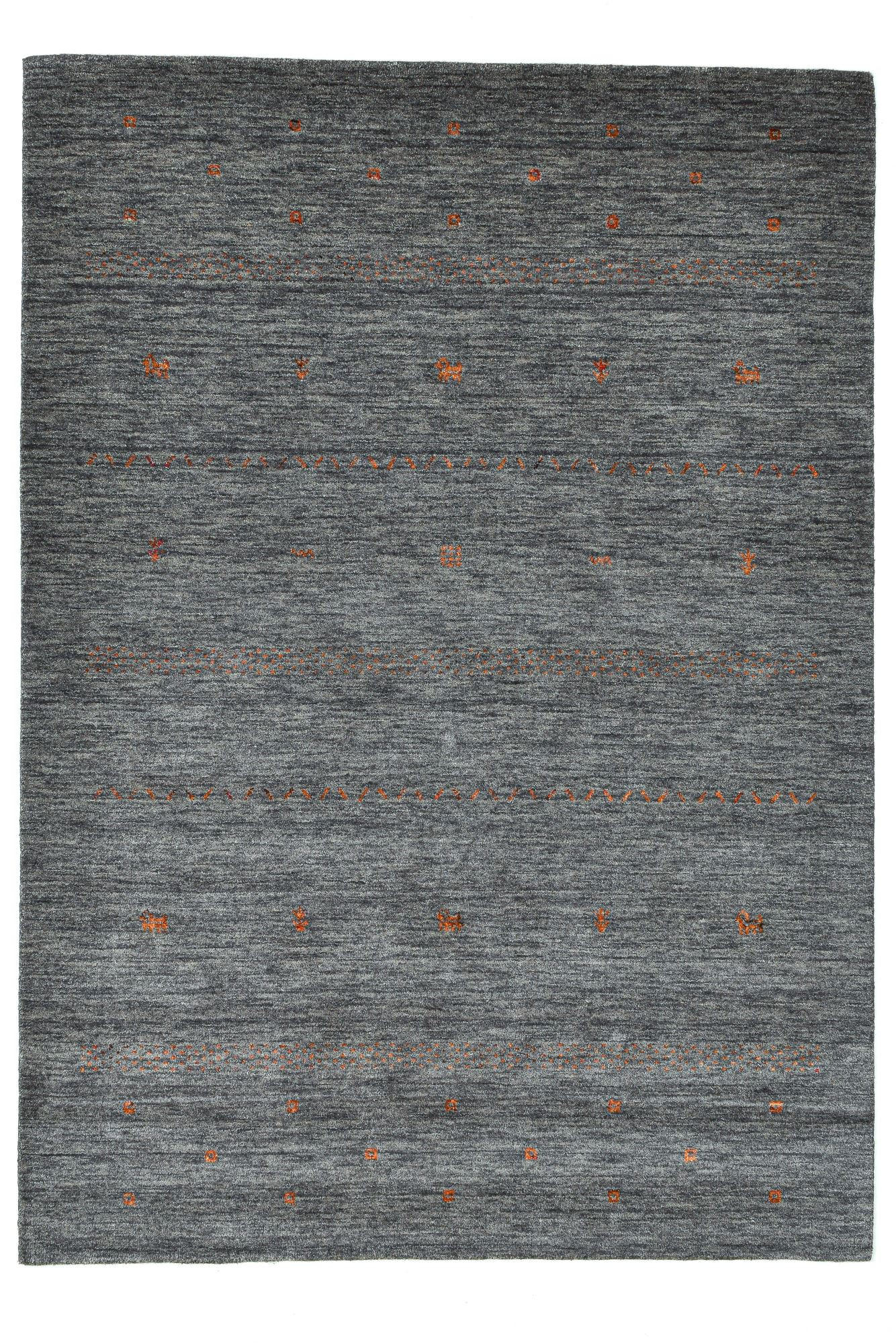 Theko Handwebteppich Anthrazit 120x180 cm