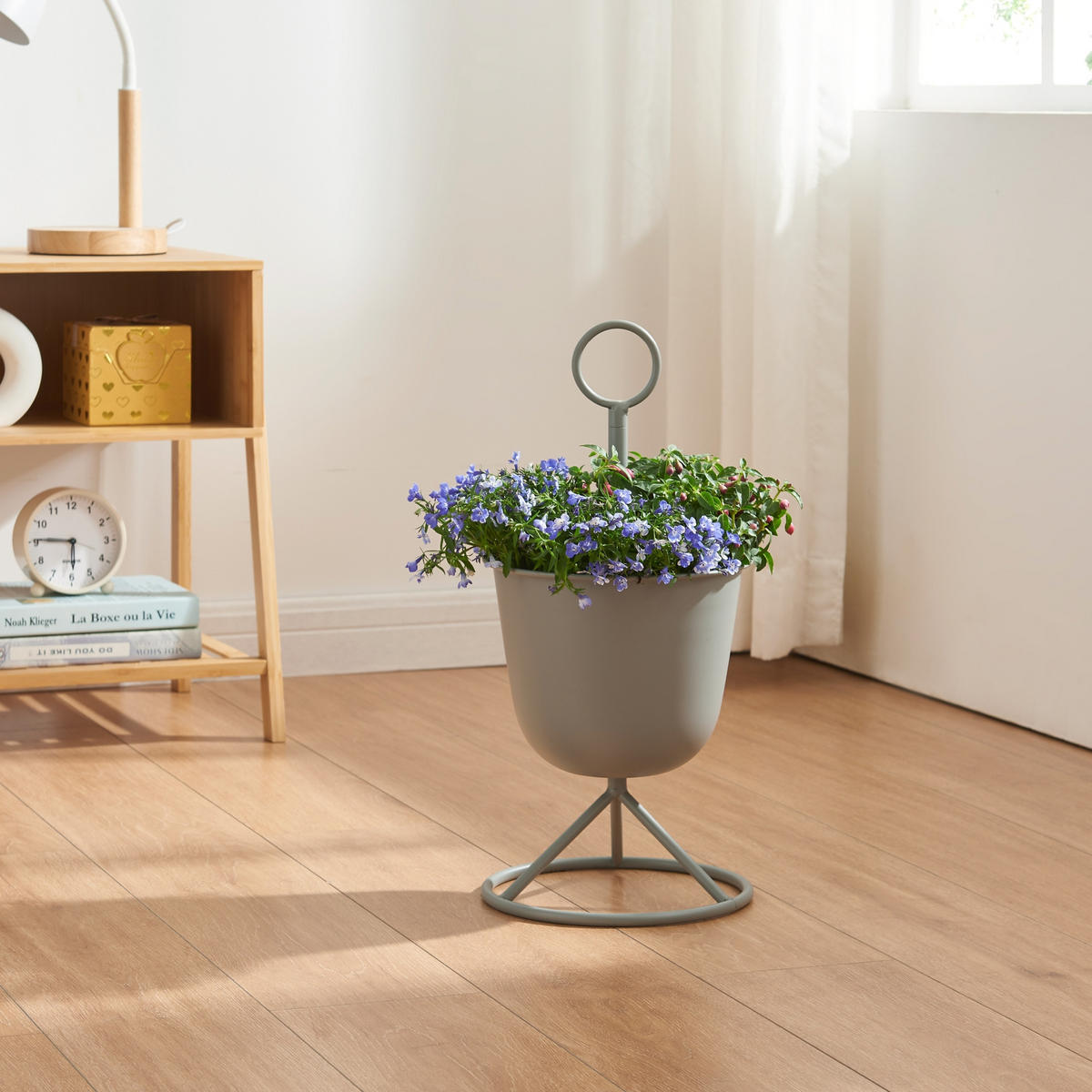 PFLANZENSTÄNDER Alphen - Grau, Metall (23/48cm) - [en.casa]