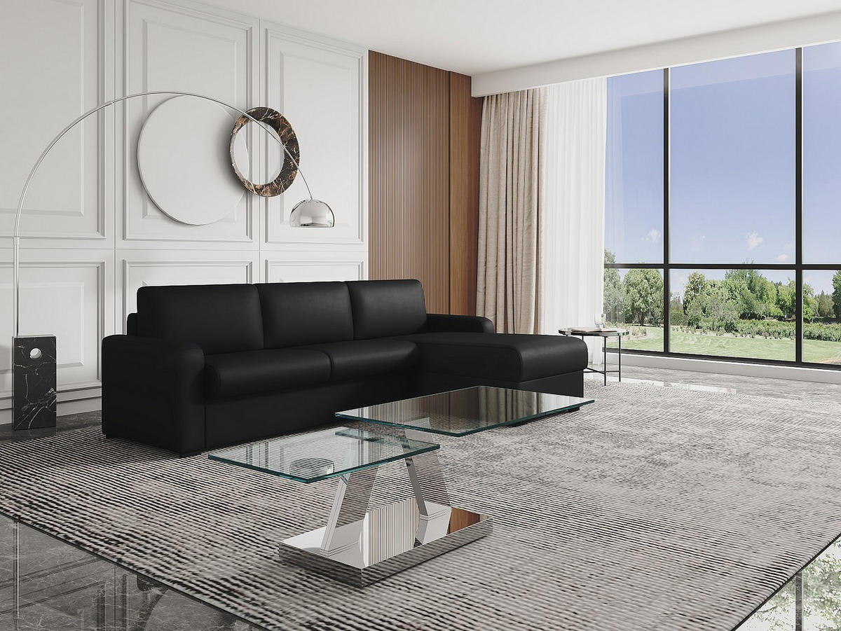 COUCHTISCH mit drehbaren Tischplatten - Sicherheitsglas & Metall - OYRUS - Transparent, Glas (60/155/43cm) - Vente-Unique