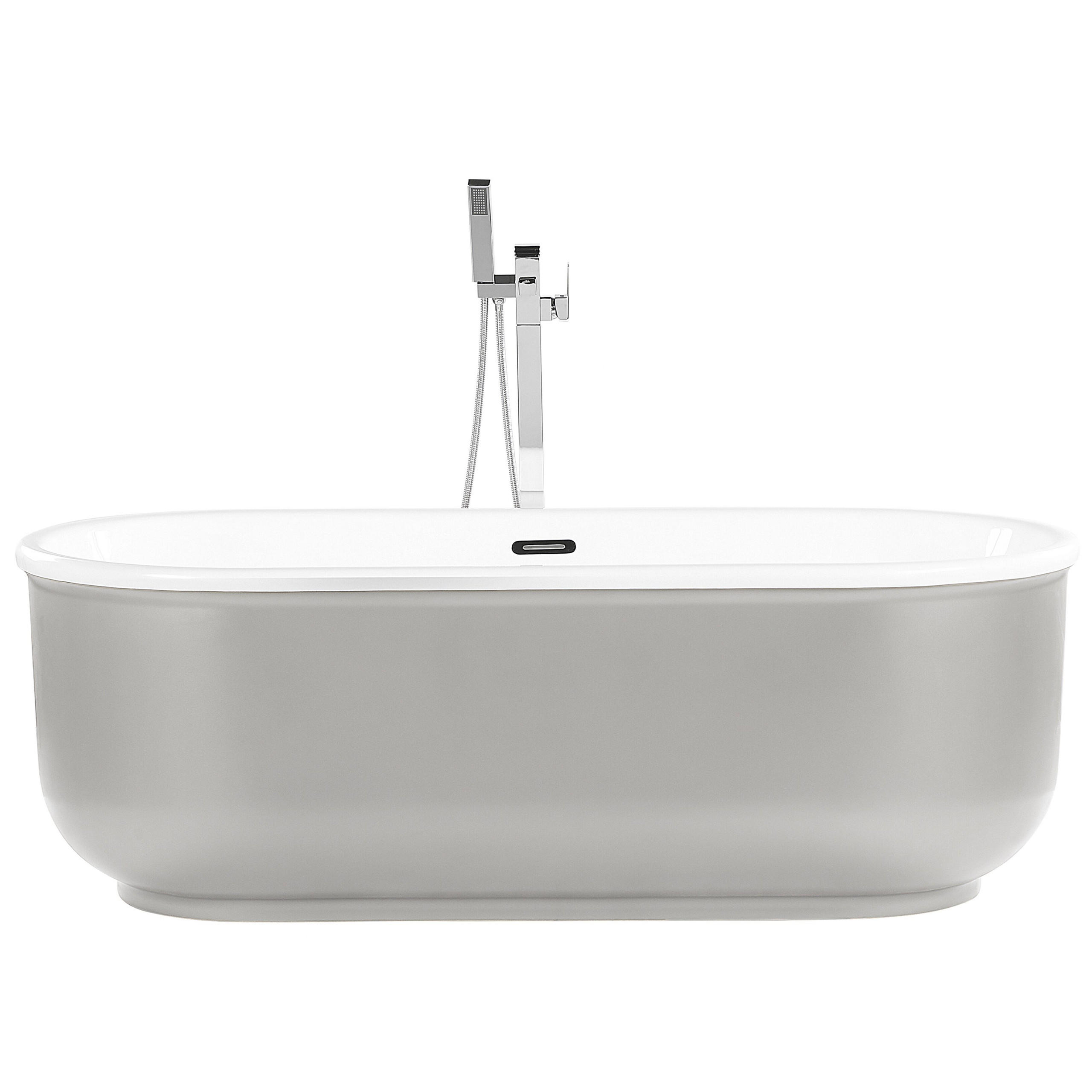 BADEWANNE FREISTEHEND 80x170x59 cm silber Pinel - Silberfarben, Kunststoff (80/59/170cm) - Beliani