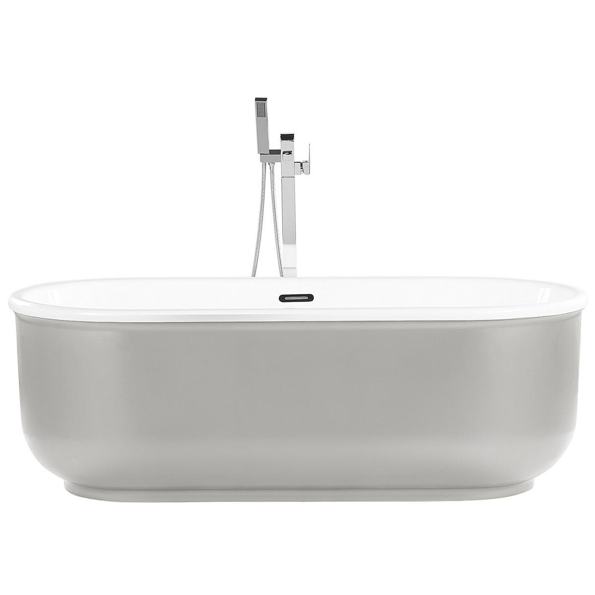 BADEWANNE FREISTEHEND 80x170x59 cm silber Pinel - Silberfarben, Kunststoff (80/59/170cm) - Beliani