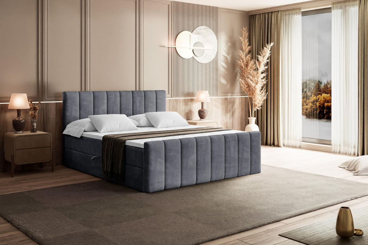 BOXBETT OTTA-Z - 120x200 cm - H4 - Dunkelgrau - Dunkelgrau, Holzwerkstoff (120/200cm) - ALTDECOR
