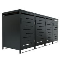 MÜLLTONNENBOX Arel 4er-Set - Anthrazit, Metall (272/120/80cm) - Juskys