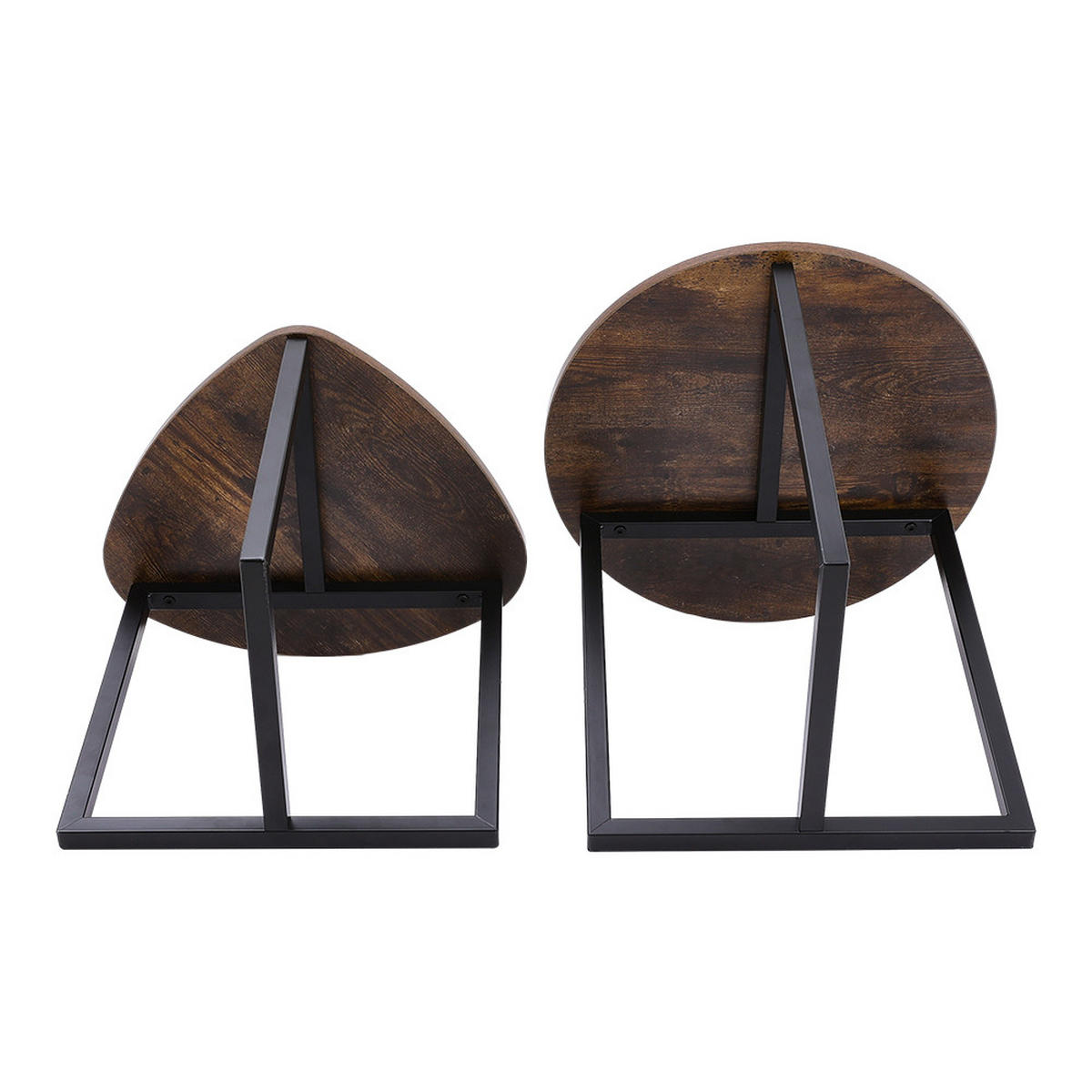 BEISTELLTISCH-SET 2-TLG. Kaffeetisch Braun Schwarz MDF Metall - Schwarz/Braun, Holzwerkstoff/Metall (45/87/48cm) - Livingandhome