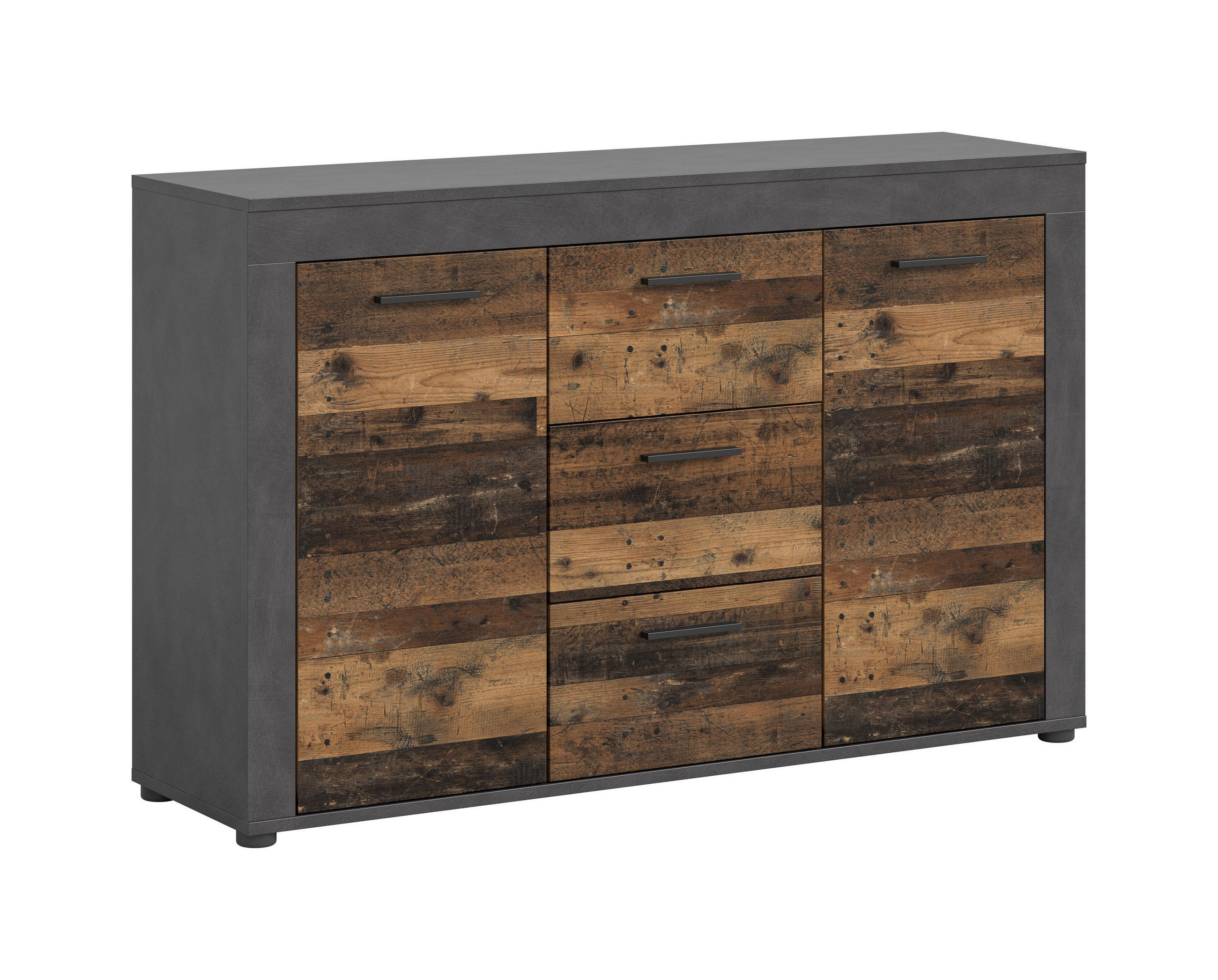 SIDEBOARD JAM (B/H/T: ca. 125/80/35 cm) in Matera/Old Wood Nachbildung - Naturfarben, Holzwerkstoff (125/80/35cm)