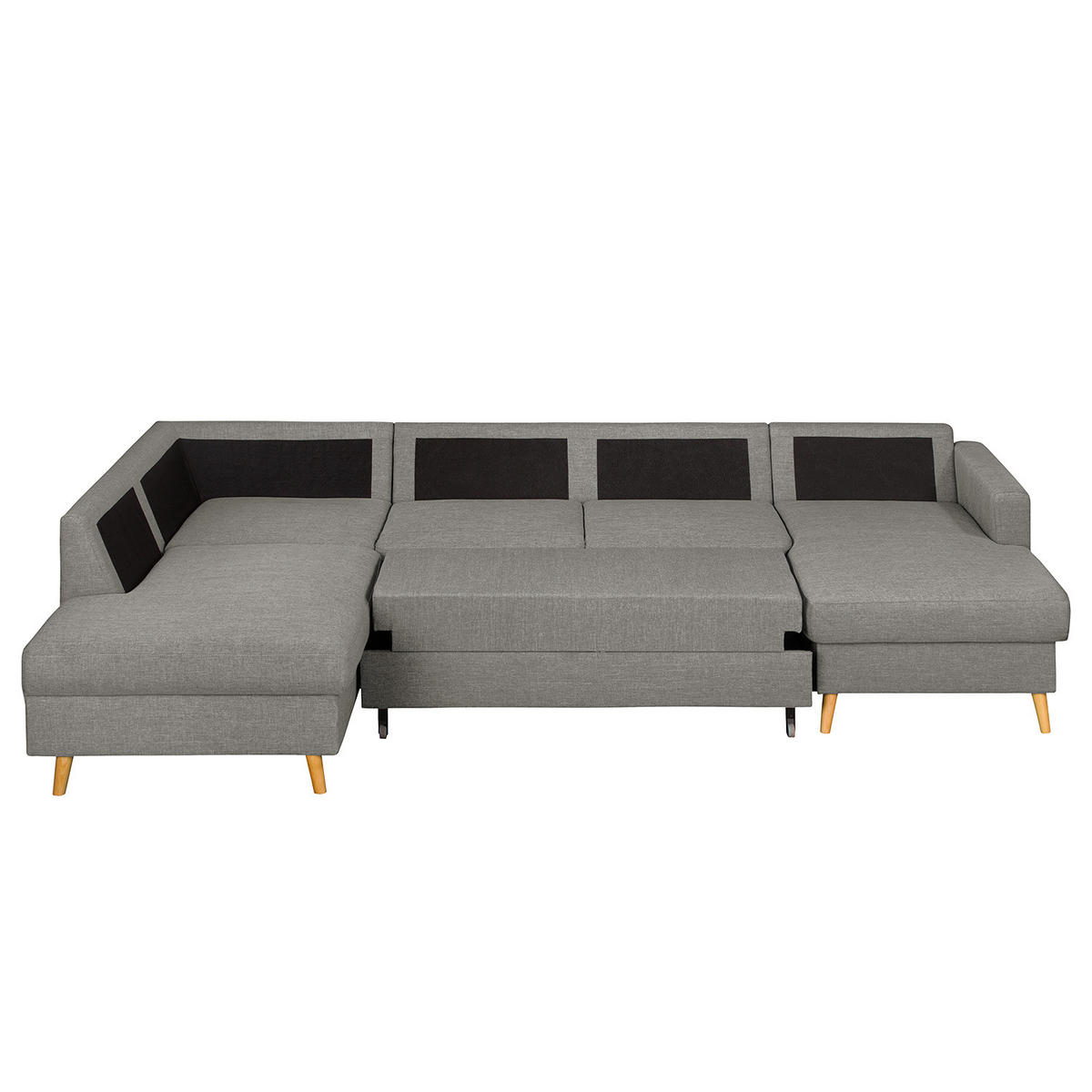 WOHNLANDSCHAFT mit Longchair - Grau, Textil (290/90/200cm) - home24