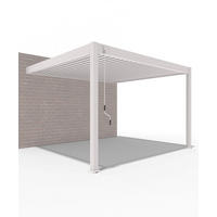 WANDPERGOLA Deluxe Voll-Alu 3,6 x 4 M Lamellendach Ivory Sand - Beige, Metall (360/255/400cm) - WEIDE