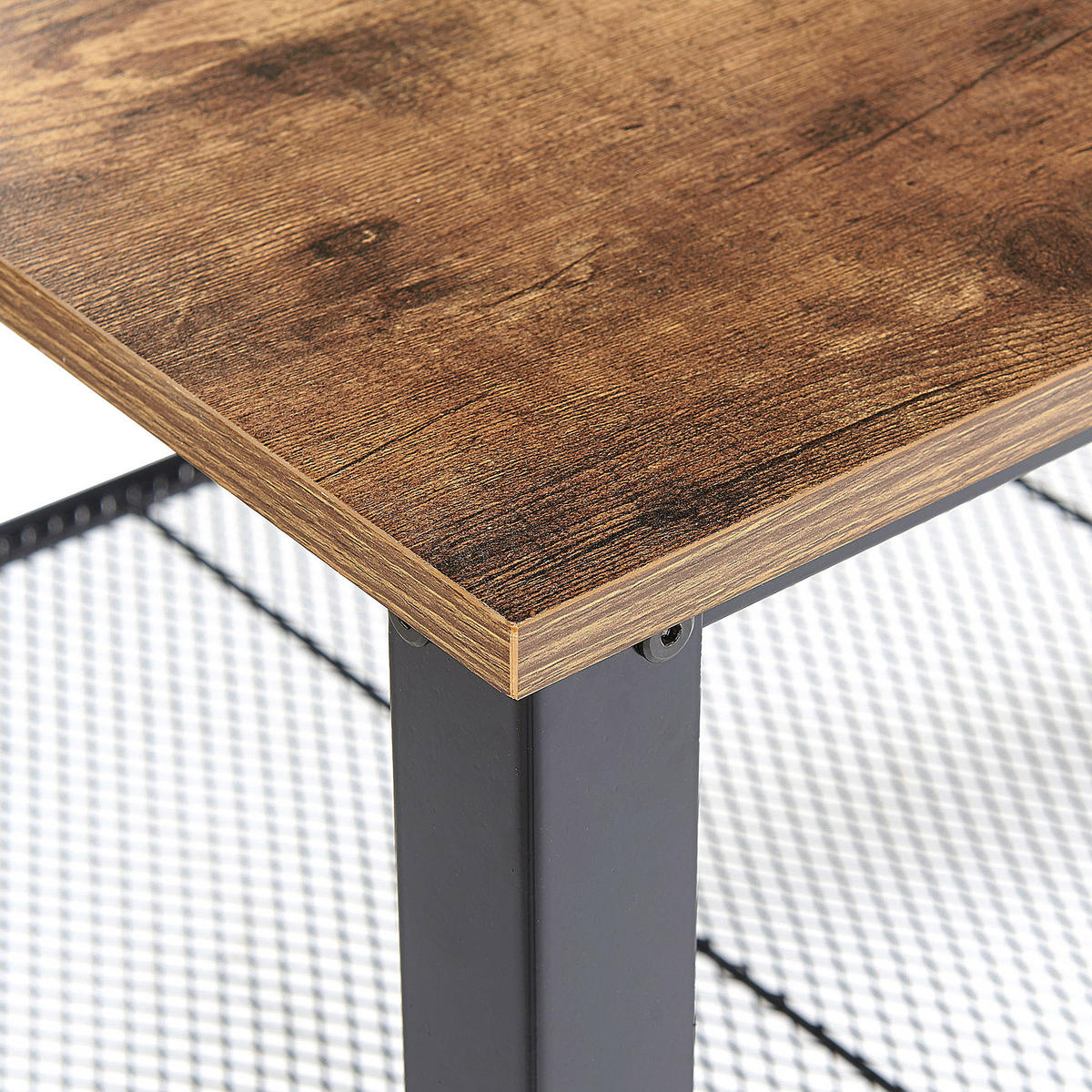 COUCHTISCH dunkler Holzfarbton/schwarz rechteckig 106/60 cm Aston - Dunkelbraun/Schwarz, Holzwerkstoff (60/106/46cm) - Beliani