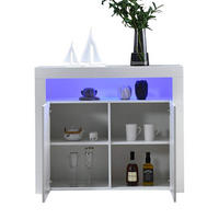 SIDEBOARD LED Weiß Hochglanz Stauraum TV-Schrank Modern - Weiß, Holzwerkstoff (40/92/108cm) - FLIEKS