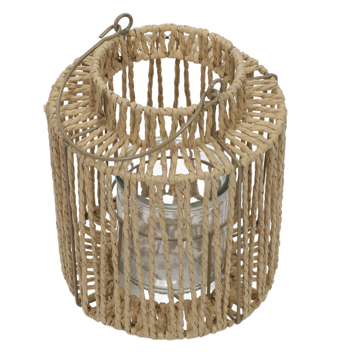 LATERNE mit Henkel 19/19/25 cm - Braun, Papier (19/25/19cm) - Home Styling Collection
