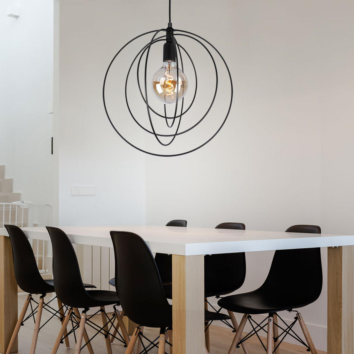 HÄNGELEUCHTE SARINI Schwarz - Schwarz, Metall (40.2/40.2/120cm) - Globo Lighting