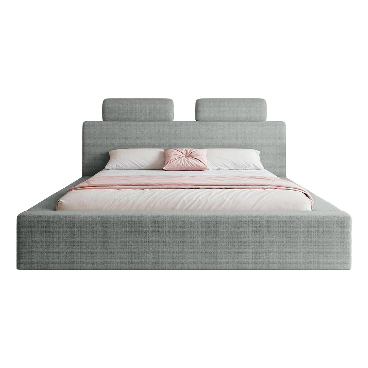 POLSTERBETT PELLIZZANO 140x200 cm, Dunkelgrau - Dunkelgrau, Textil (200/140cm) - Fedve