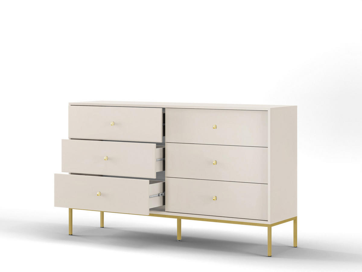 KOMMODE, sandbeige, 154 x 83 x 39 cm - Beige, Holzwerkstoff (154/83/39cm) - 3XE LIVING