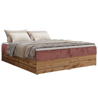 BOXBETT WOOD ZERO 160/200 - Rosa Cord - H3 - Topper Visco - Rosa, Textil (160/200cm) - MKS