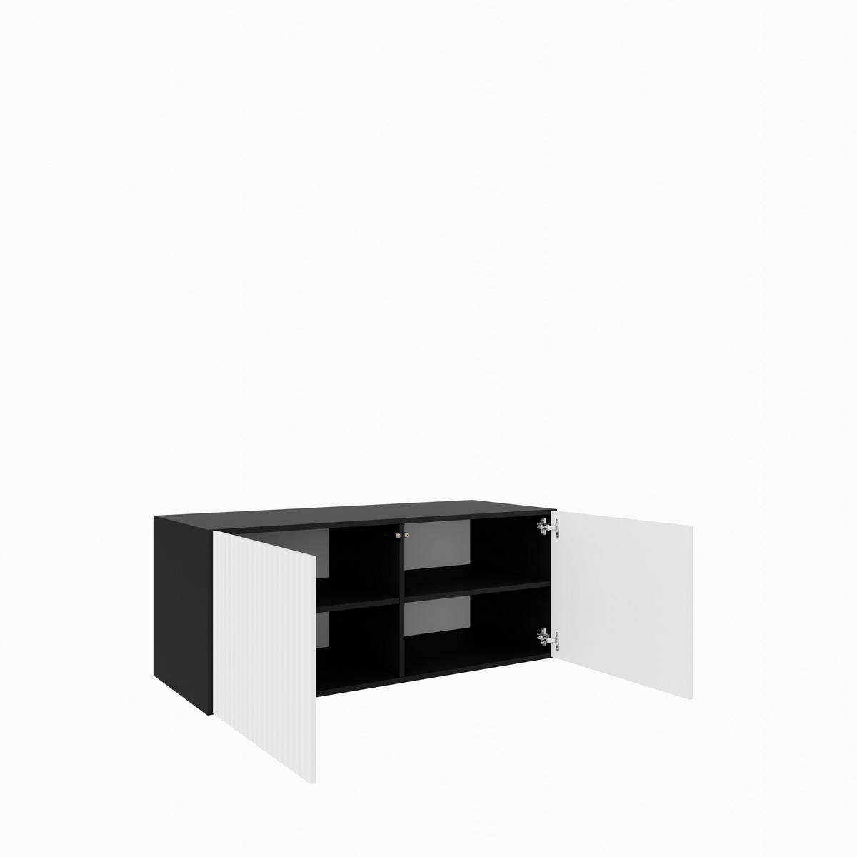 TV-SCHRANK Noe 100 cm, zweitürig, schwarz, weiß - Schwarz/Weiß, Kunststoff (100/40/41cm) - Margaret Hadas24
