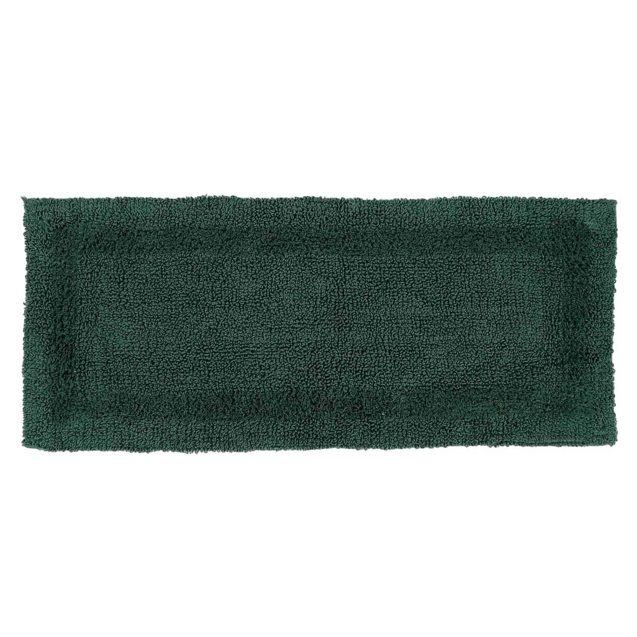 BADEMATTE 40/100 cm, 100% Baumwolle, wendbar - Dunkelgrün, Textil (40/100cm) - Homescapes