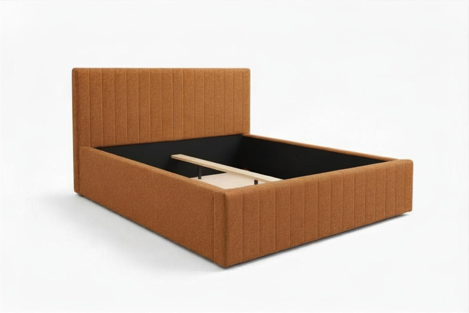 POLSTERBETT BELVIA – 120×200 cm mit Lattenrost, ohne Bettkasten Orange - Orange, Holzwerkstoff (120/200cm) - Milaros Markt