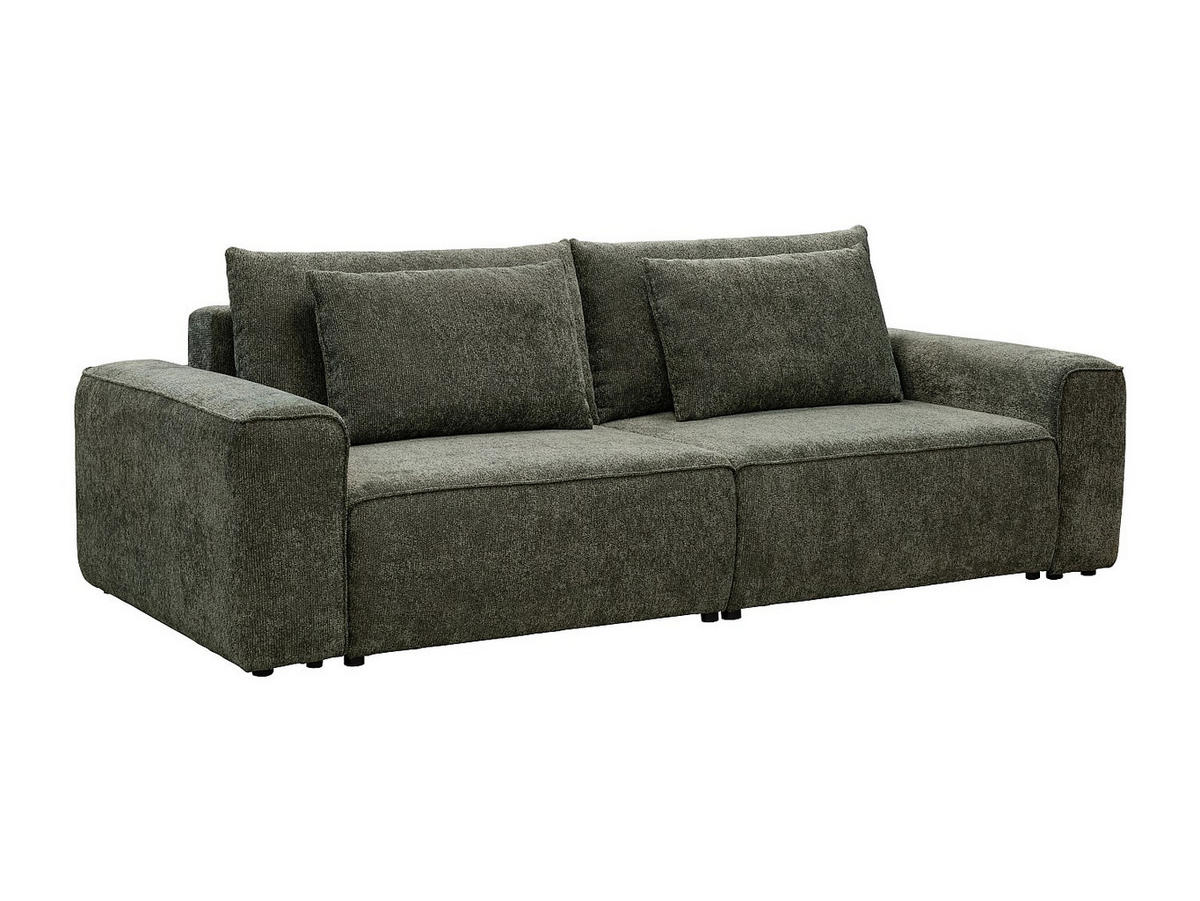 SCHLAFSOFA - 3 Personen - stoff - grün Ricapo - Grün, Textil (266/90/125cm) - Vente-Unique