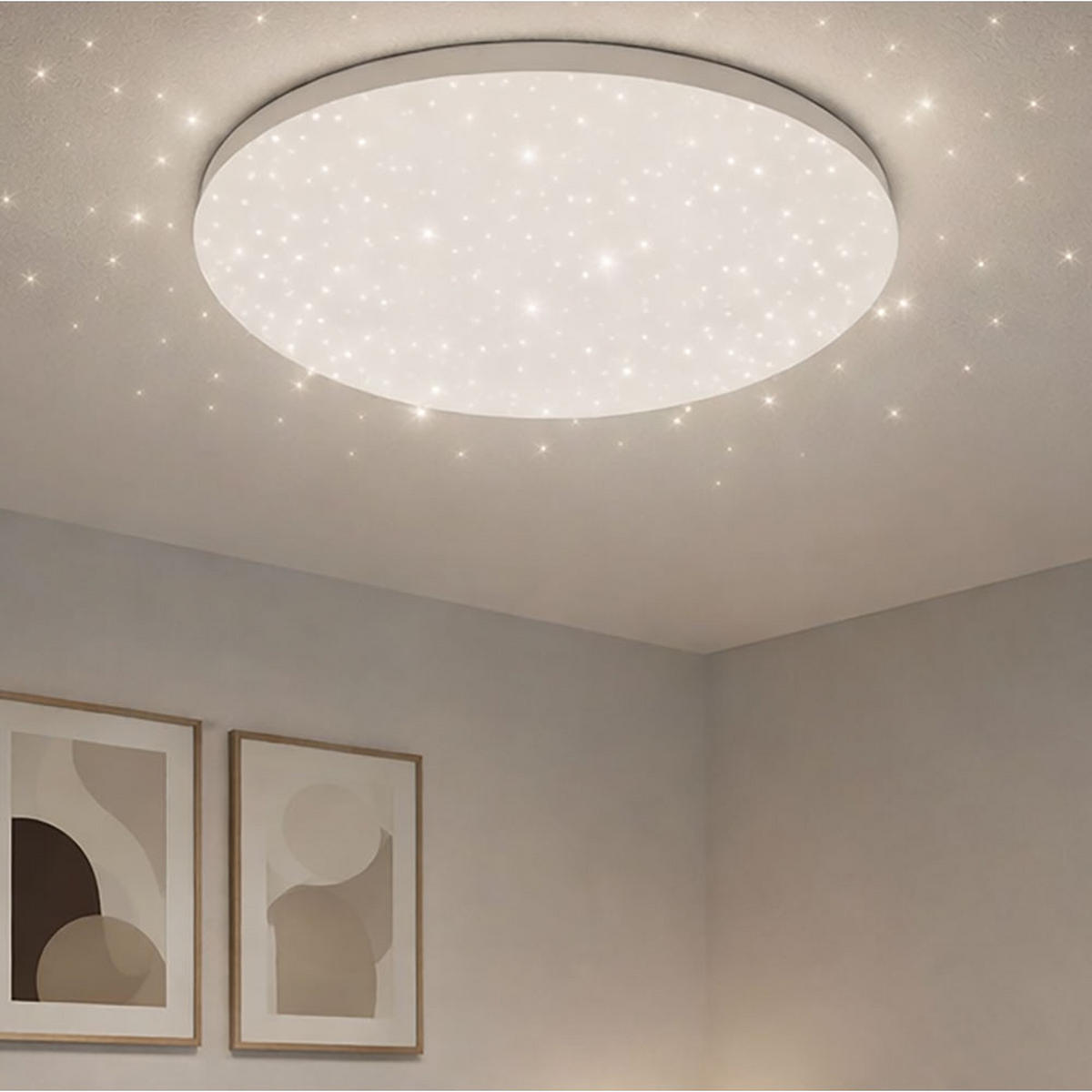 LED DECKENLEUCHTE Sternenhimmel Effekt Weiß - Weiß, Metall (33/10.2/10.2cm)
