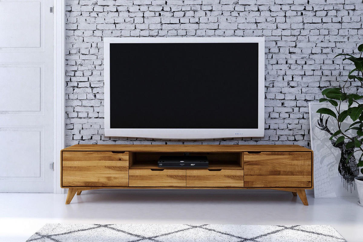 GREG HIFI-SCHRANK Wildeiche - Wildeiche, Holz (220/48/40cm) - byoak