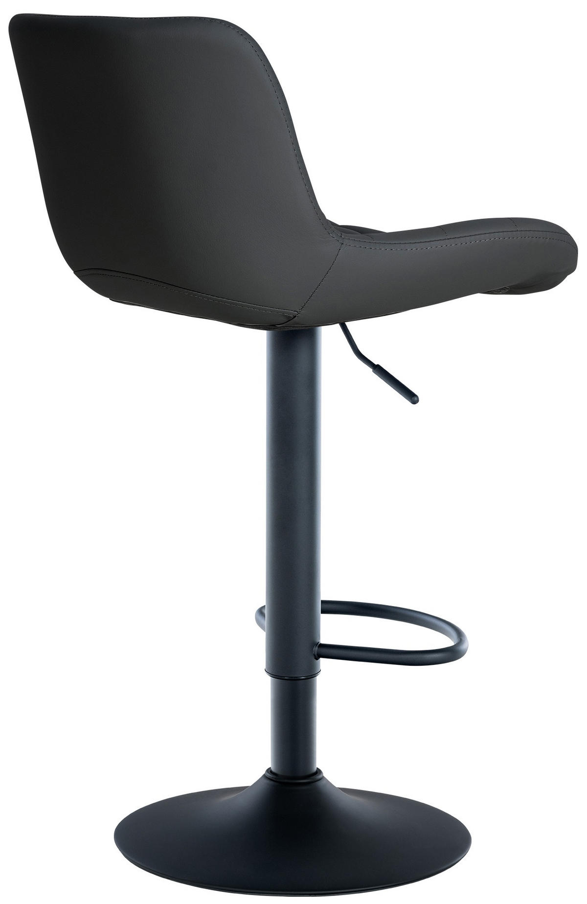 BARHOCKER 2er Set Lederlook schwarz - Schwarz, Textil/Metall (48/81/54cm) - CLP