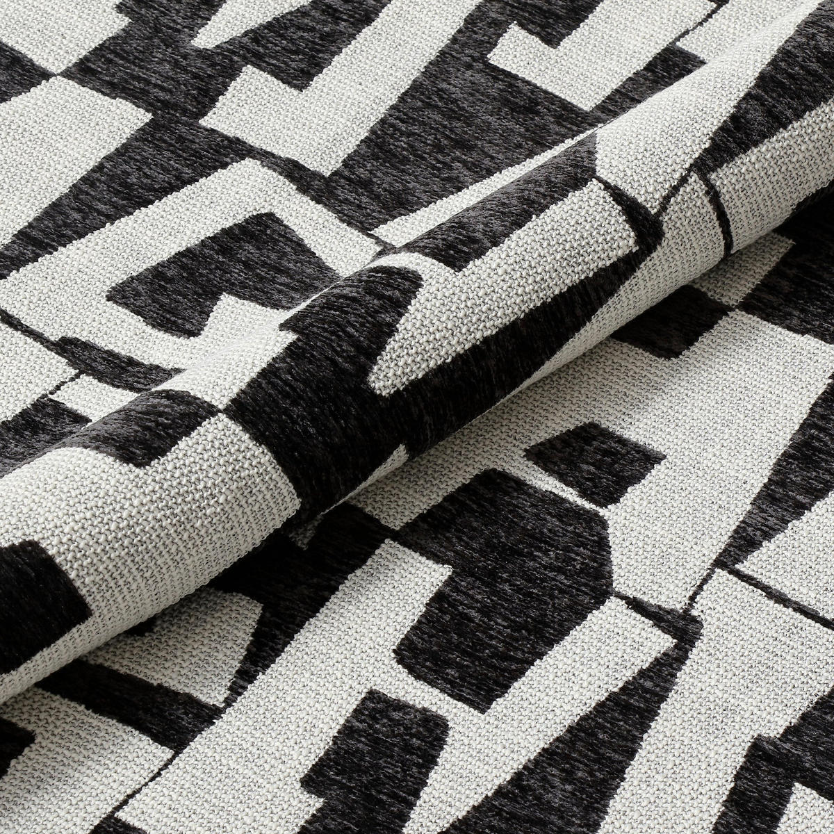 SESSEL Gemusterter texturierter Stoff Dunkles Anthrazit 64cm - Anthrazit, Textil (65/72/71cm) - Sia Home
