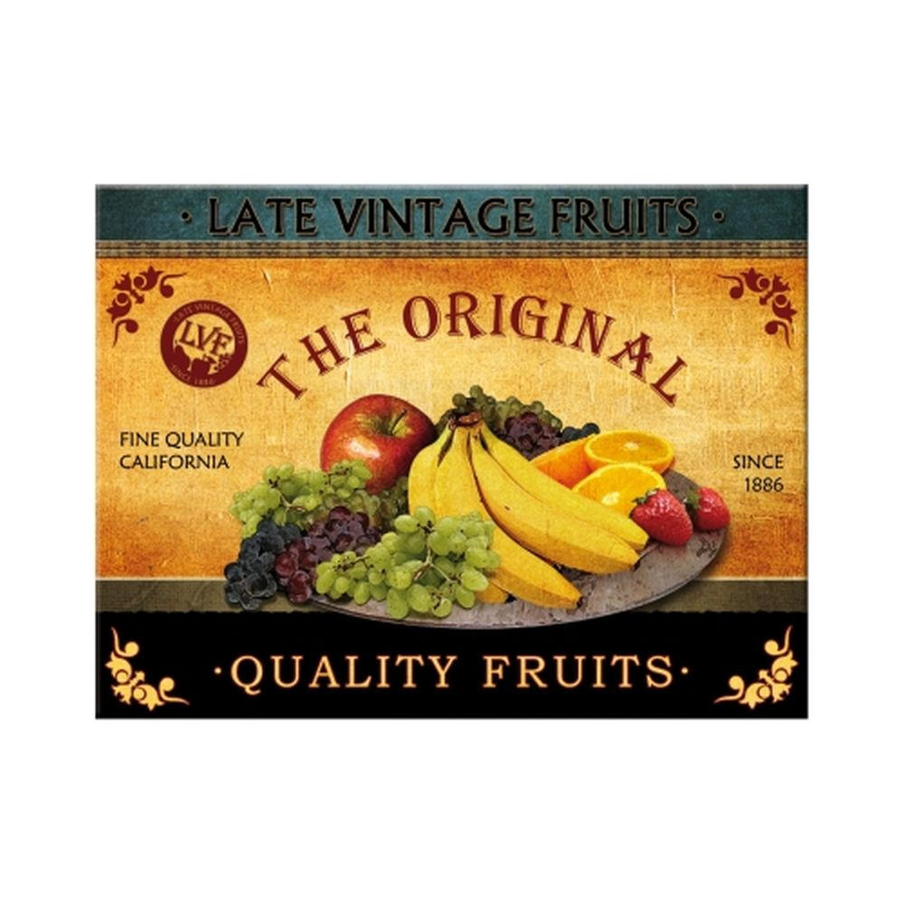 MAGNET 6/8 cm Home & Country Quality Fruits - Multicolor, Metall (8/6/0.1cm) - Nostalgic-Art