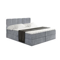 BOXBETT mit Matratze H4 und Lattenrost - LIRO - 200x200 - Grau Casablanca - Grau, Holzwerkstoff/Kunststoff (200/200cm) - ALTDECOR