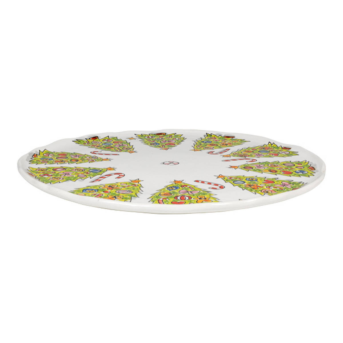 TELLER Weihnachtsbaum in Bunt - 31cm - Multicolor, Keramik (31/31/2cm) - Blond Amsterdam