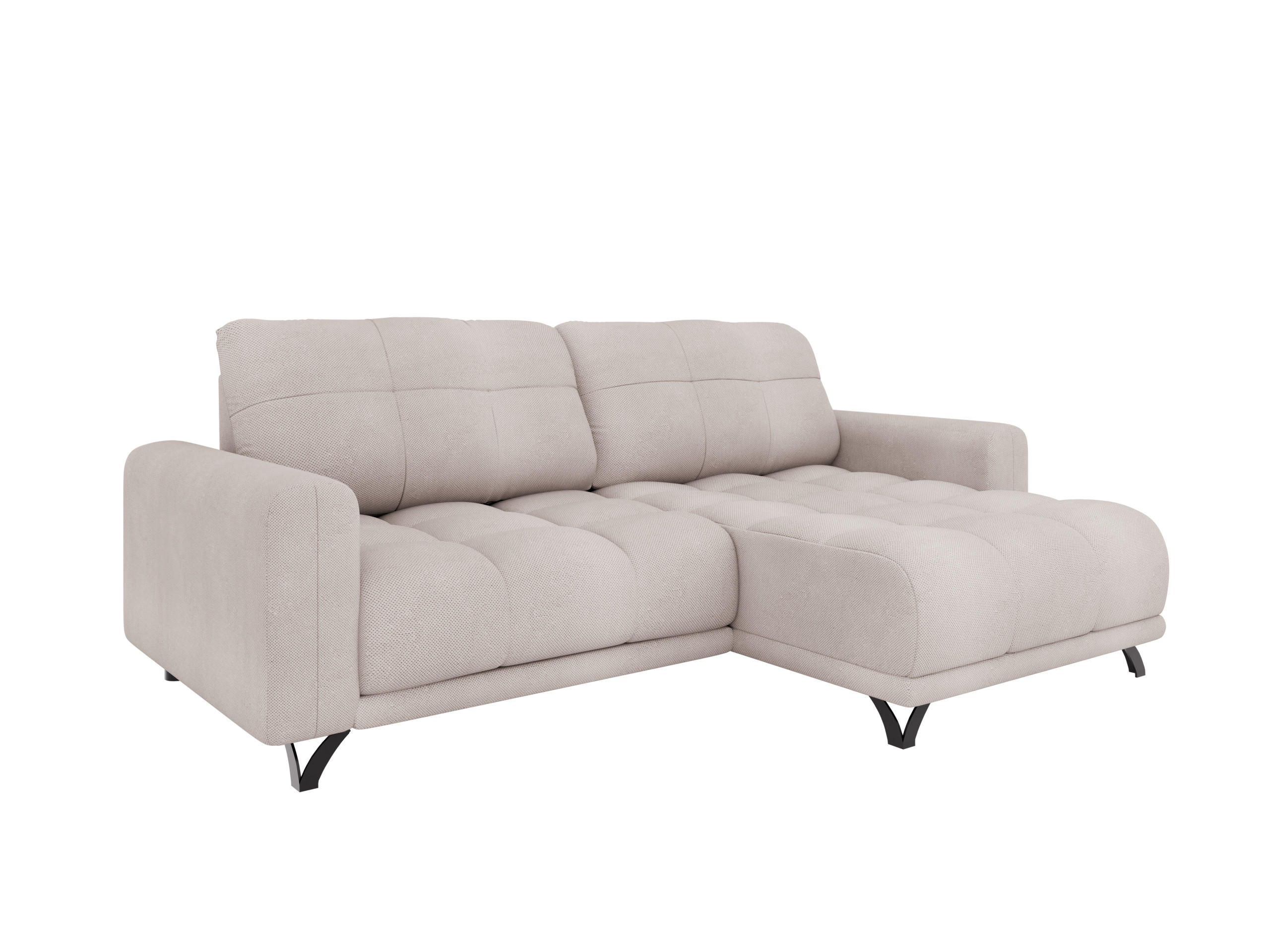 ECKSOFA Ferrino L-Form, Recamiere beidseitig montierbar, Grün - Grün, Holz (174/234cm) - Panda Möbel