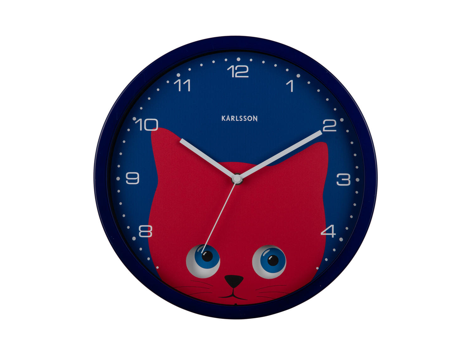 WANDUHR Peekaboo Cat Ø30,8 cm - Dunkelblau, Metall (30.8/1/30.8cm) - Karlsson