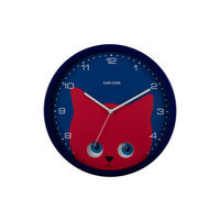 WANDUHR Peekaboo Cat Ø30,8 cm - Dunkelblau, Metall (30.8/1/30.8cm) - Karlsson