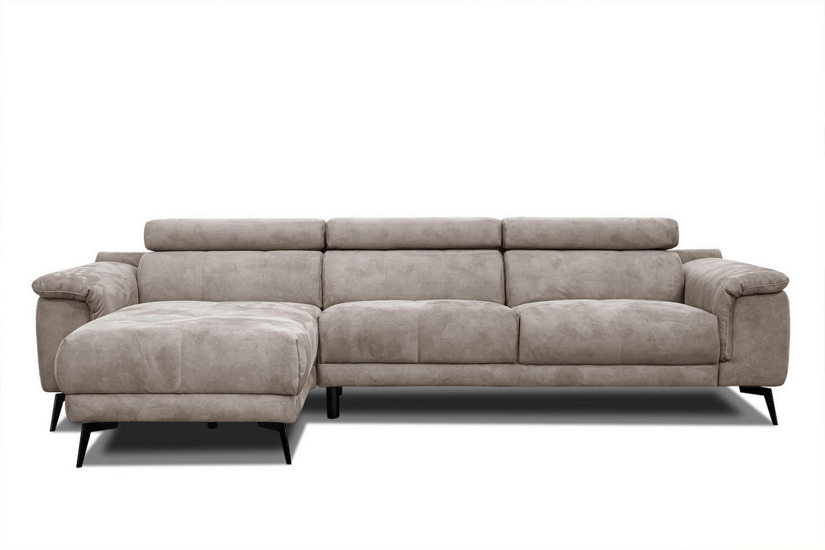 ECKSOFA FIERO 4-Sitzer, beige - Beige/Schwarz, Holzwerkstoff/Textil (158/269cm) - Courtois Laville