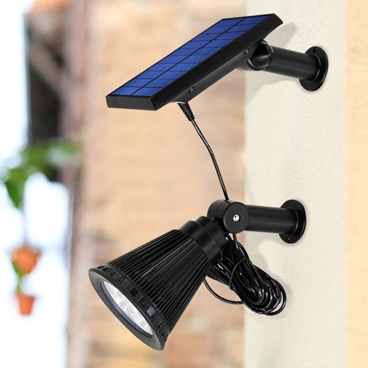 SOLARSPOT SPIKY schwarz - Schwarz, Kunststoff (10/10/42cm) - Lumisky