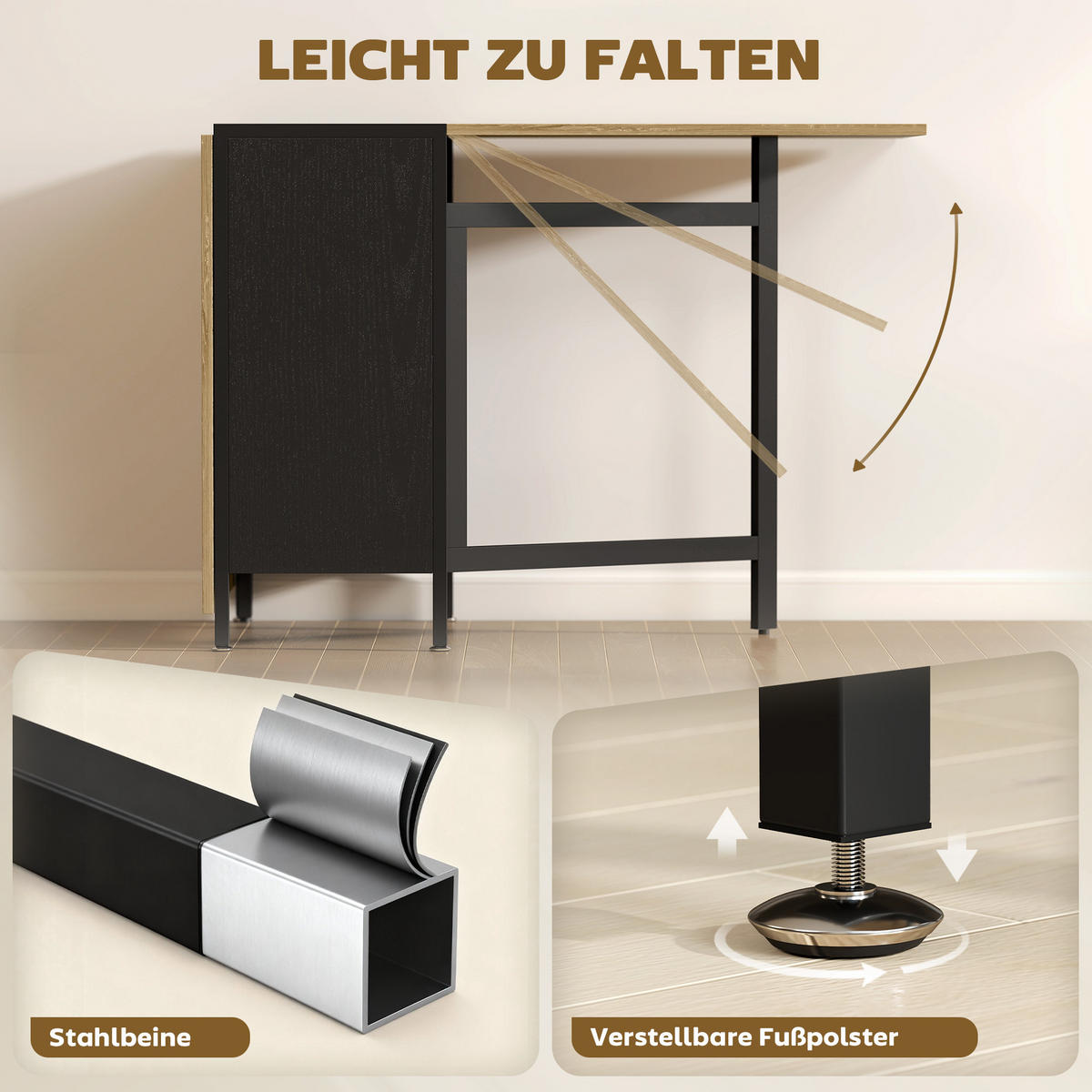 ESSTISCH Schwarz 169.0/60.0/75.0 - Schwarz, Holzwerkstoff (169/60/75cm)