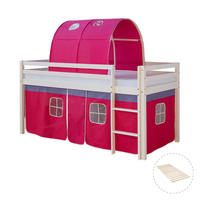 HOCHBETT Lattenrost 90/200 cm Pink - Pink/Weiß, Holz - Homestyle4u