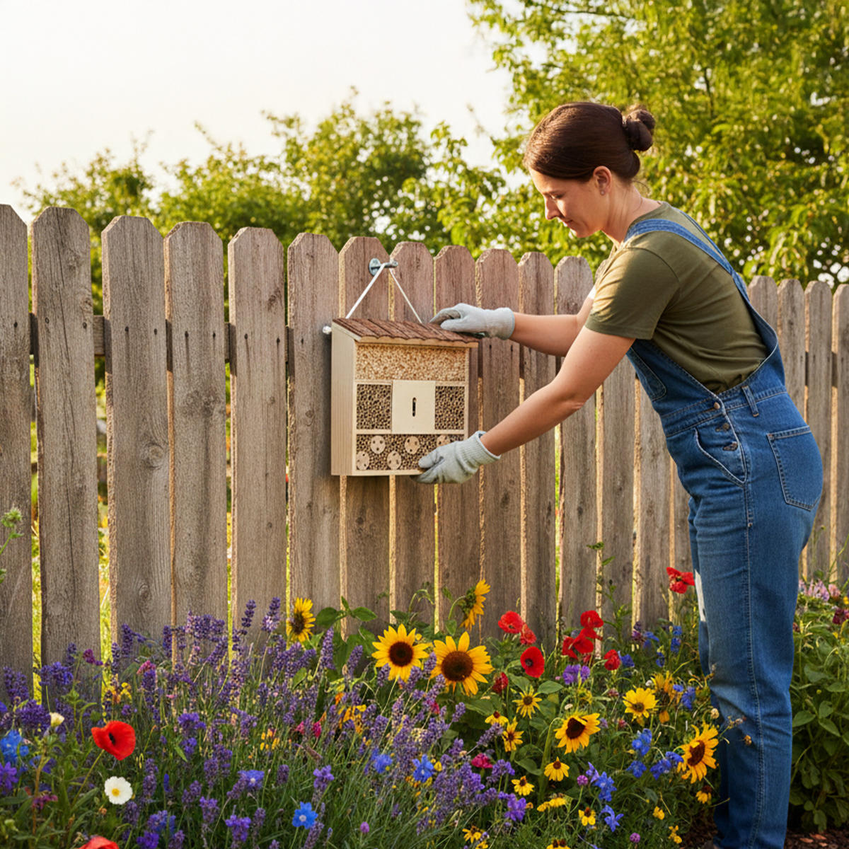 INSEKTENHOTEL - Hellbraun, Holz (30/28/10cm) - Relaxdays