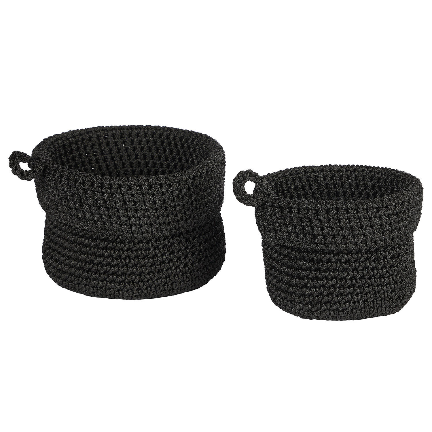 AUFBEWAHRUNGSKORB (2-tlg.) Store It - Schwarz, Kunststoff (21/21/19cm) - Butlers