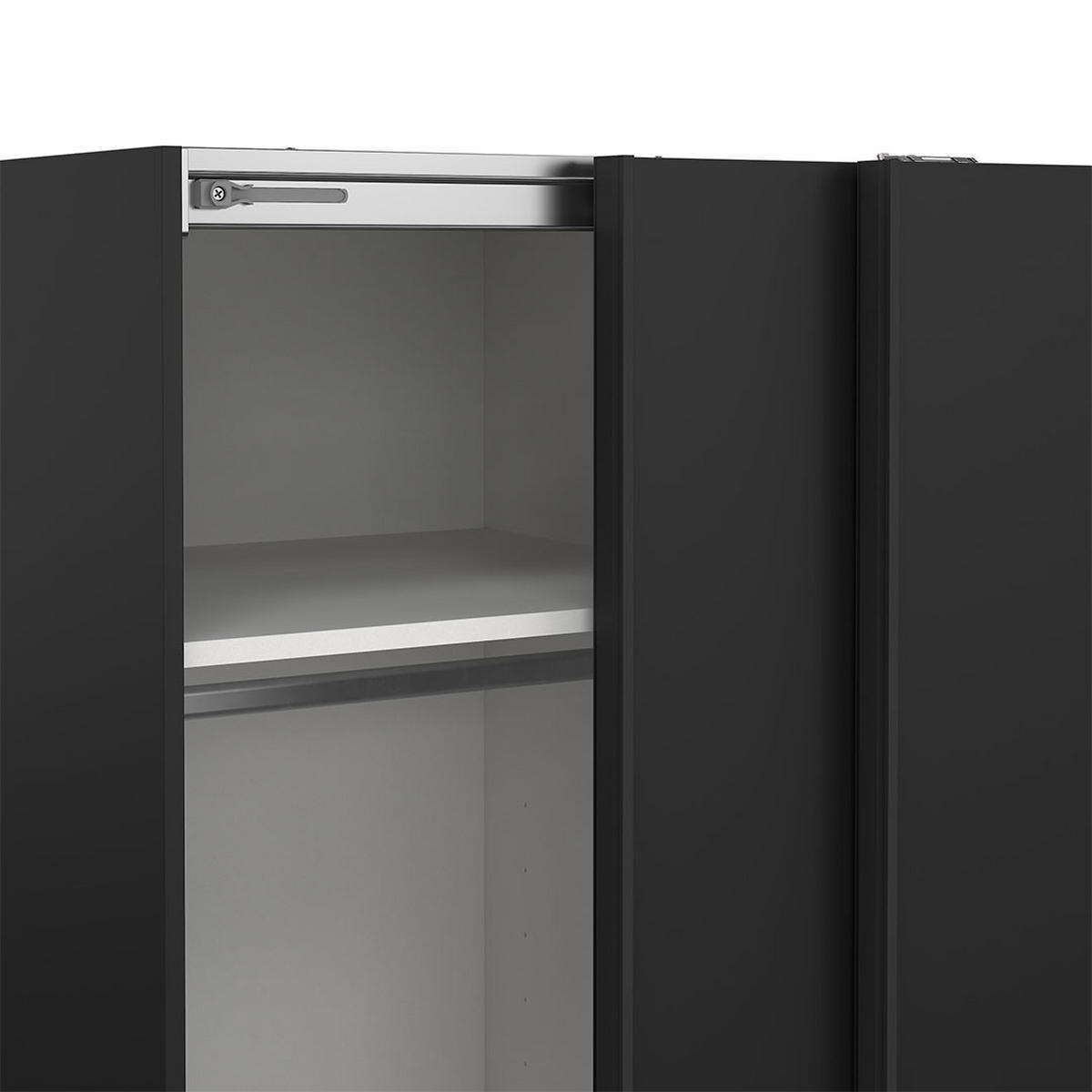 SCHIEBETÜRENSCHRANK, Como, Schwarz, Holzwerkstoff, 119 x 67 x 201 cm - Schwarz, Holzwerkstoff (119/201/67cm) - ebuy24