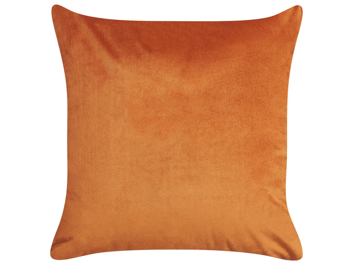 DEKOKISSEN 2er-Set Orange 45/45 cm Aeonium - Orange, Textil (45/45cm) - Beliani