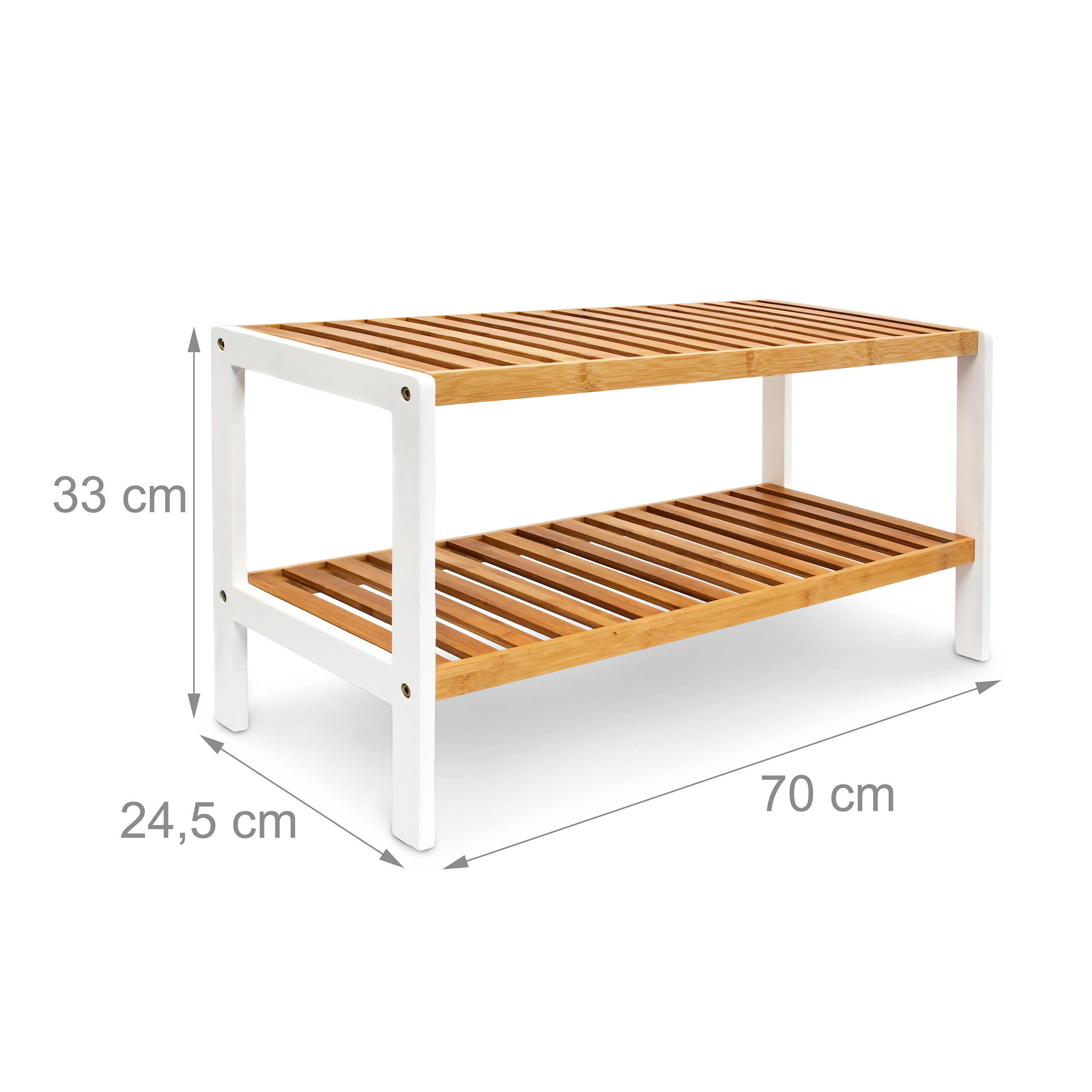 Thumbnail - Relaxdays Schuhregal, Hellbraun, Holz, 70x33x24.5 cm, Garderobe, Schuhaufbewahrung, Schuhregale