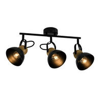 DECKENSTRAHLER Fox 3-flammig 46/21/15 cm - Schwarz, Metall (46/21/15cm) - Nettlife