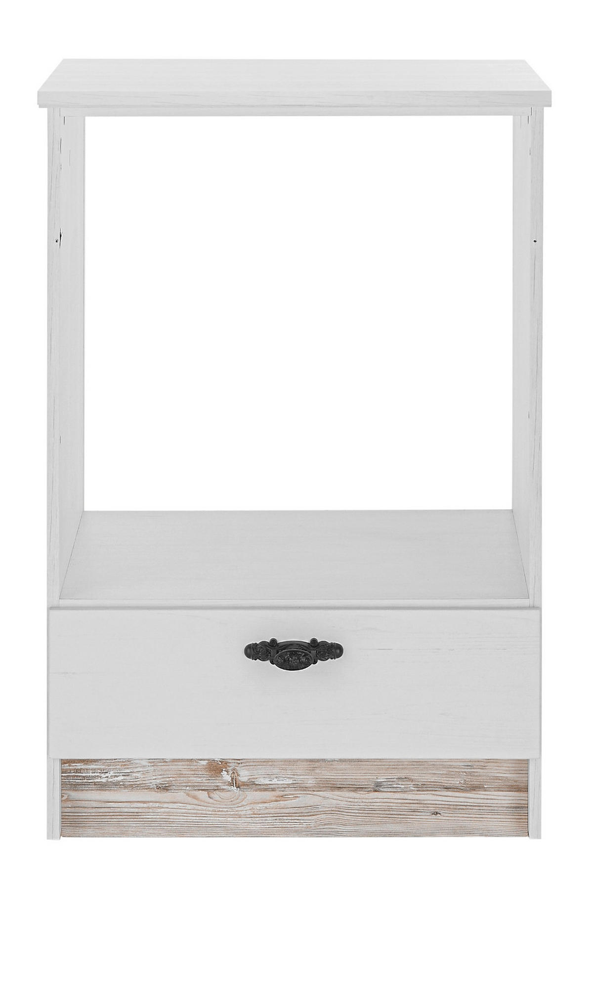 HERDUMBAUSCHRANK weiß Pinie Landhaus, Küche Unterschrank 60 cm, Soft-Close - Weiß, Holzwerkstoff (62/92/60cm) - Furn.Design