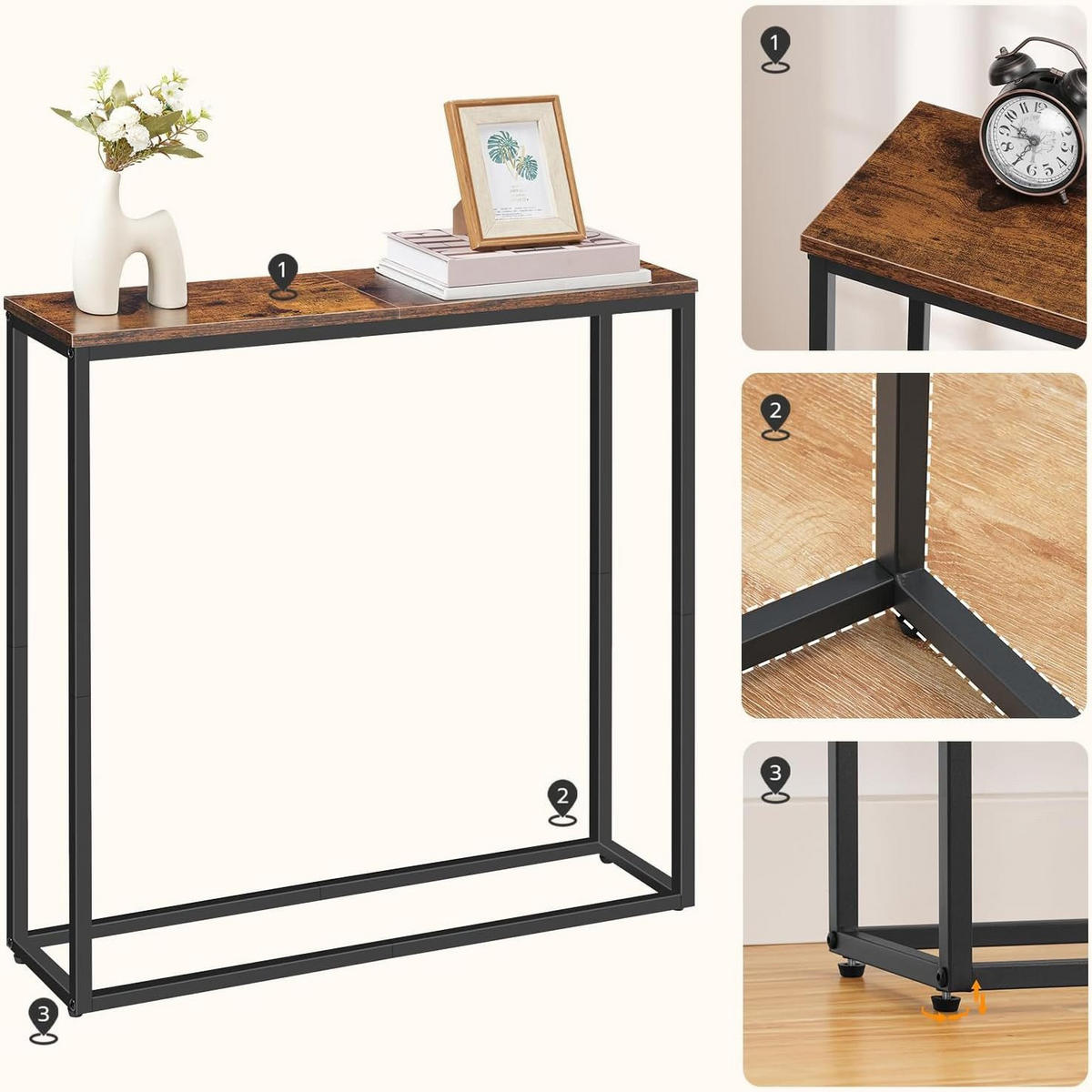 KONSOLENTISCH Braun Kleiner Ausstellungstisch - Braun, Holz (20/75/76cm) - Hoobro