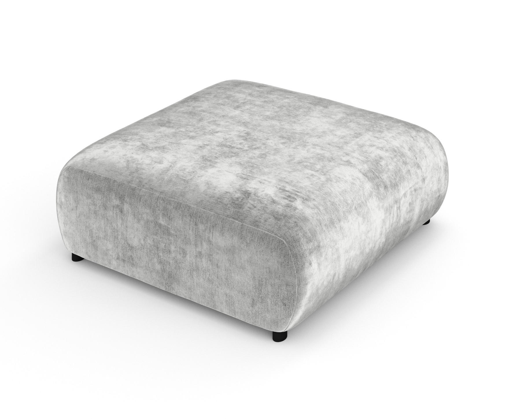 Thumbnail - Maison de Reve Pouf, Hellgrau, Textil, 2-Sitzer, Füllung: Schaumstoff, Quadratisch, Rundrohr, 110x37x110 cm, Oeko-Tex® S...